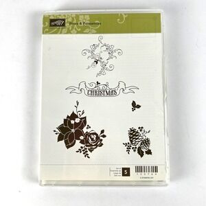 STAMPIN UP Pines & Poinsettias Set 123764‎ Scrapbooking Art Holidays
